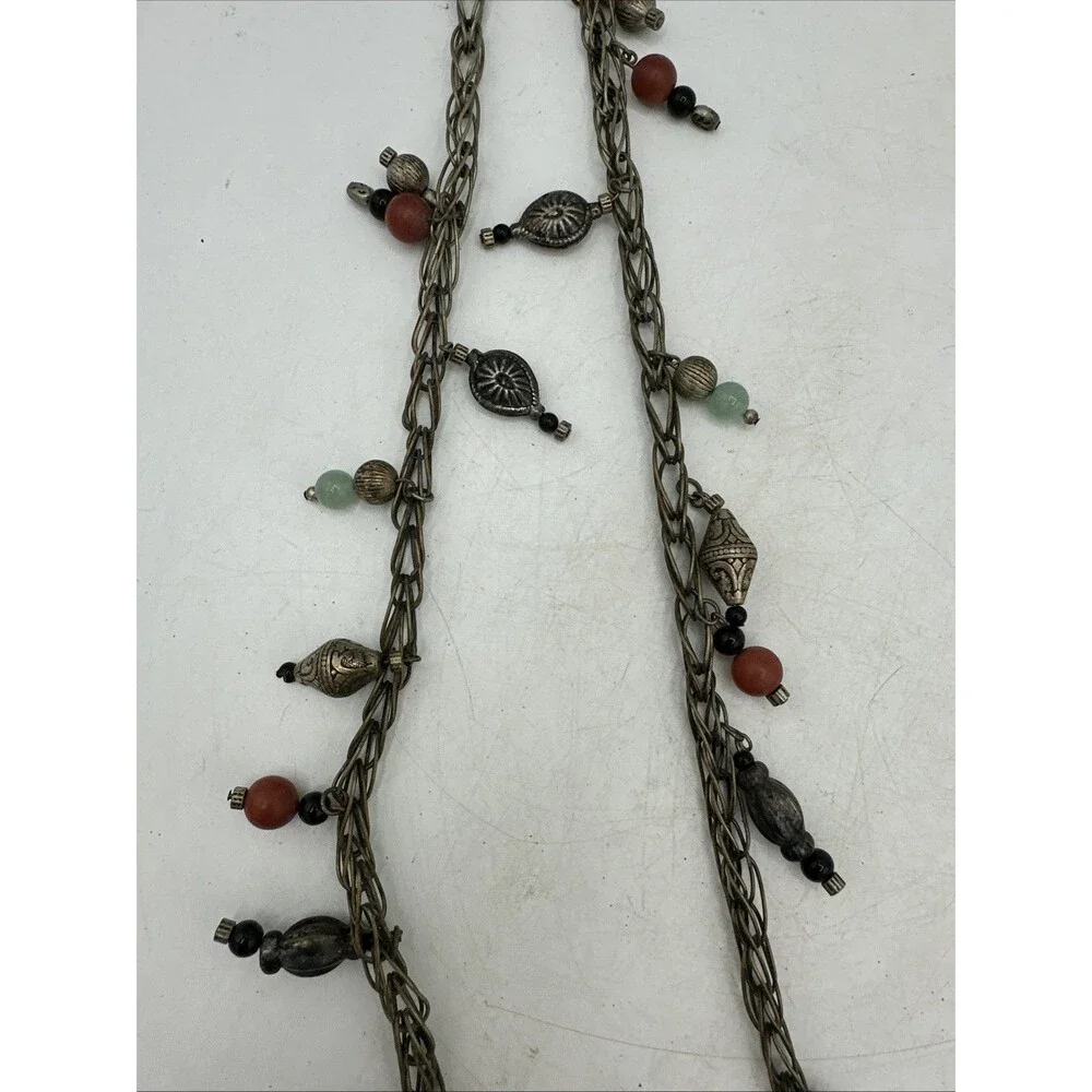 Vintage Prayer Box Holder Necklace Tibetan Beaded Chain Handmade - Picture 4 of 16